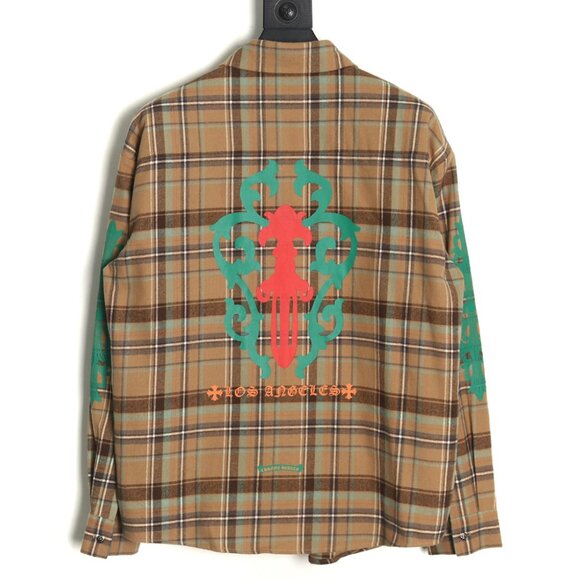 Chrome Hearts Flannel Sword Check Shirt - Picture 2 of 9